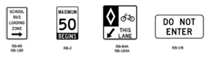 Guelph regulatory traffic signs